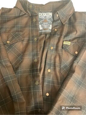 DIXXON Brown and Black Plaid Snap-Front Shirt